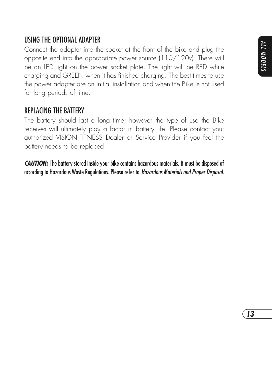 Vision Fitness E3800HRT User Manual | Page 17 / 44