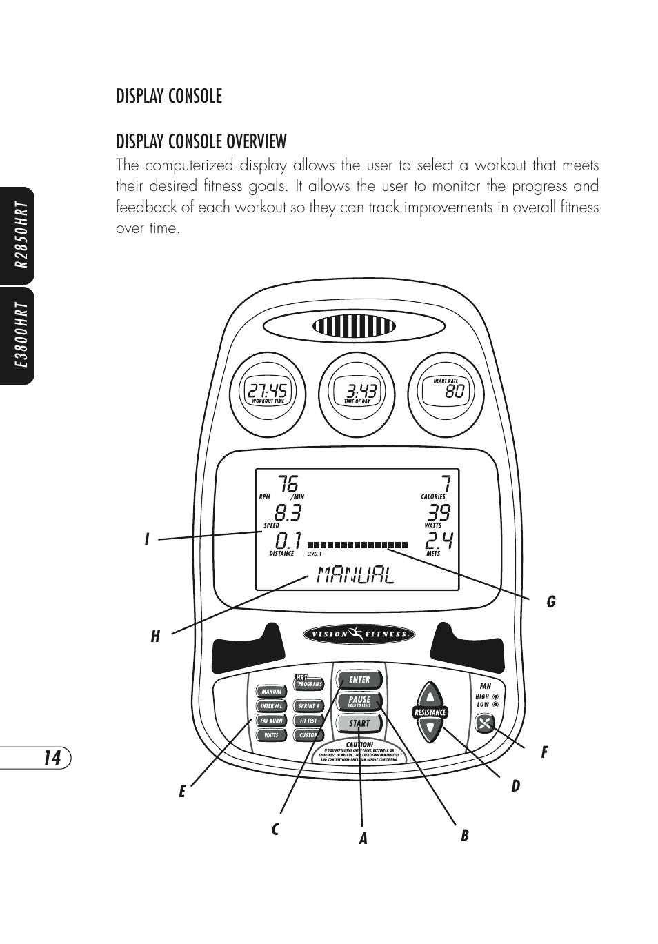 Vision Fitness E3800HRT User Manual | Page 18 / 44