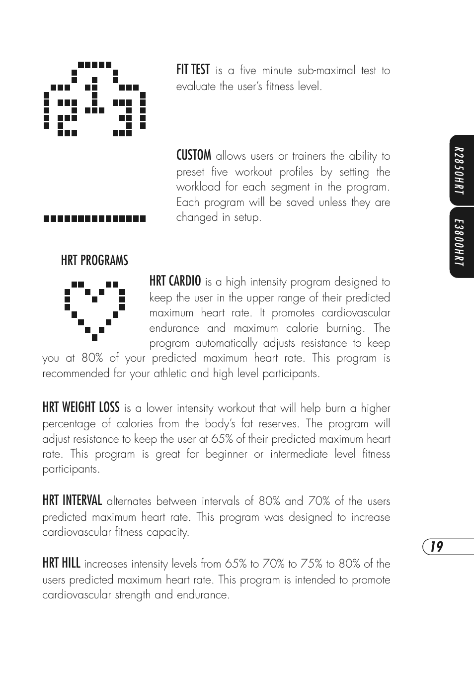 Vision Fitness E3800HRT User Manual | Page 23 / 44