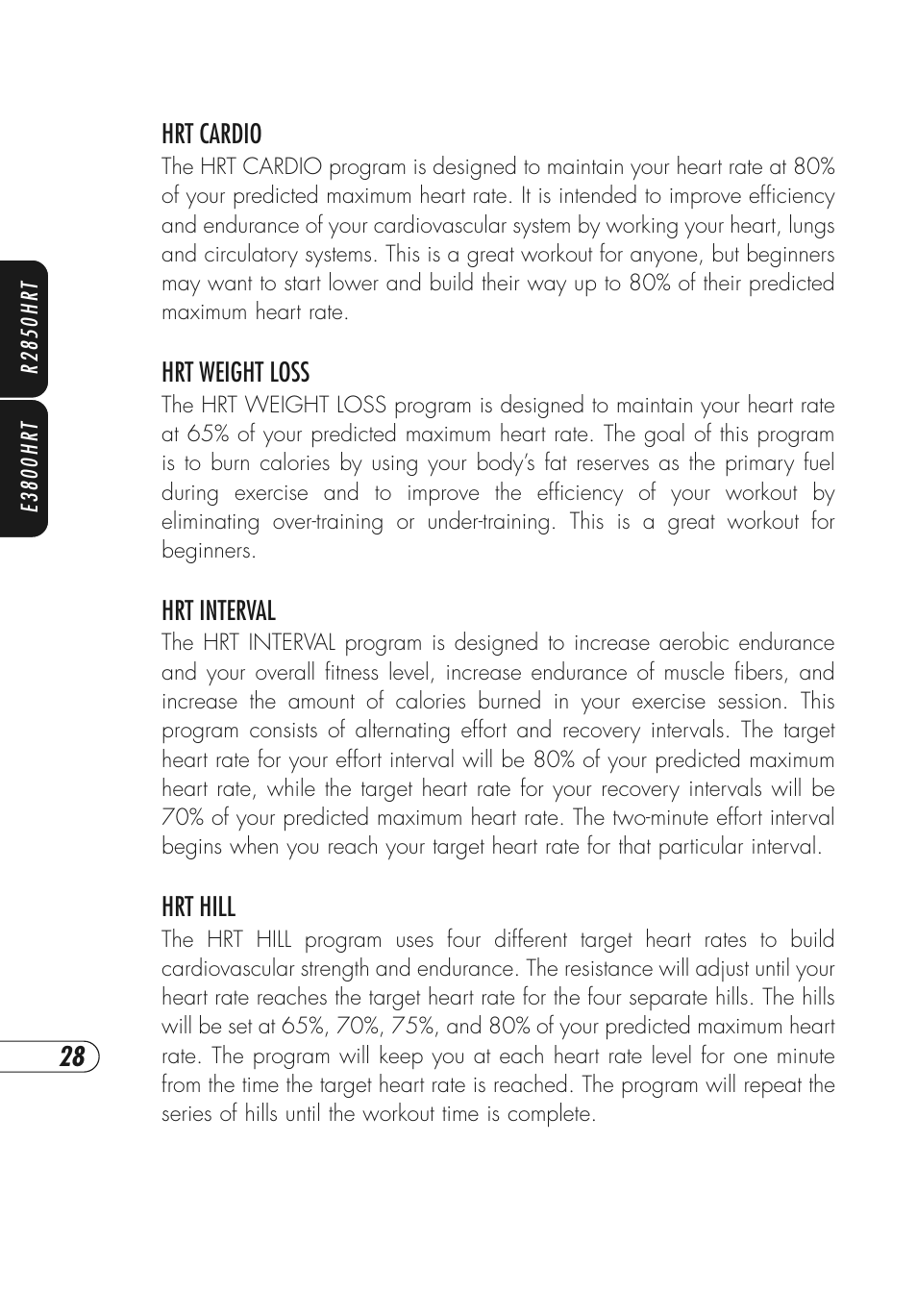 Vision Fitness E3800HRT User Manual | Page 32 / 44
