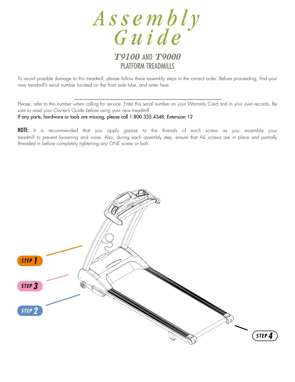 Vision Fitness T9000 User Manual | Page 2 / 7