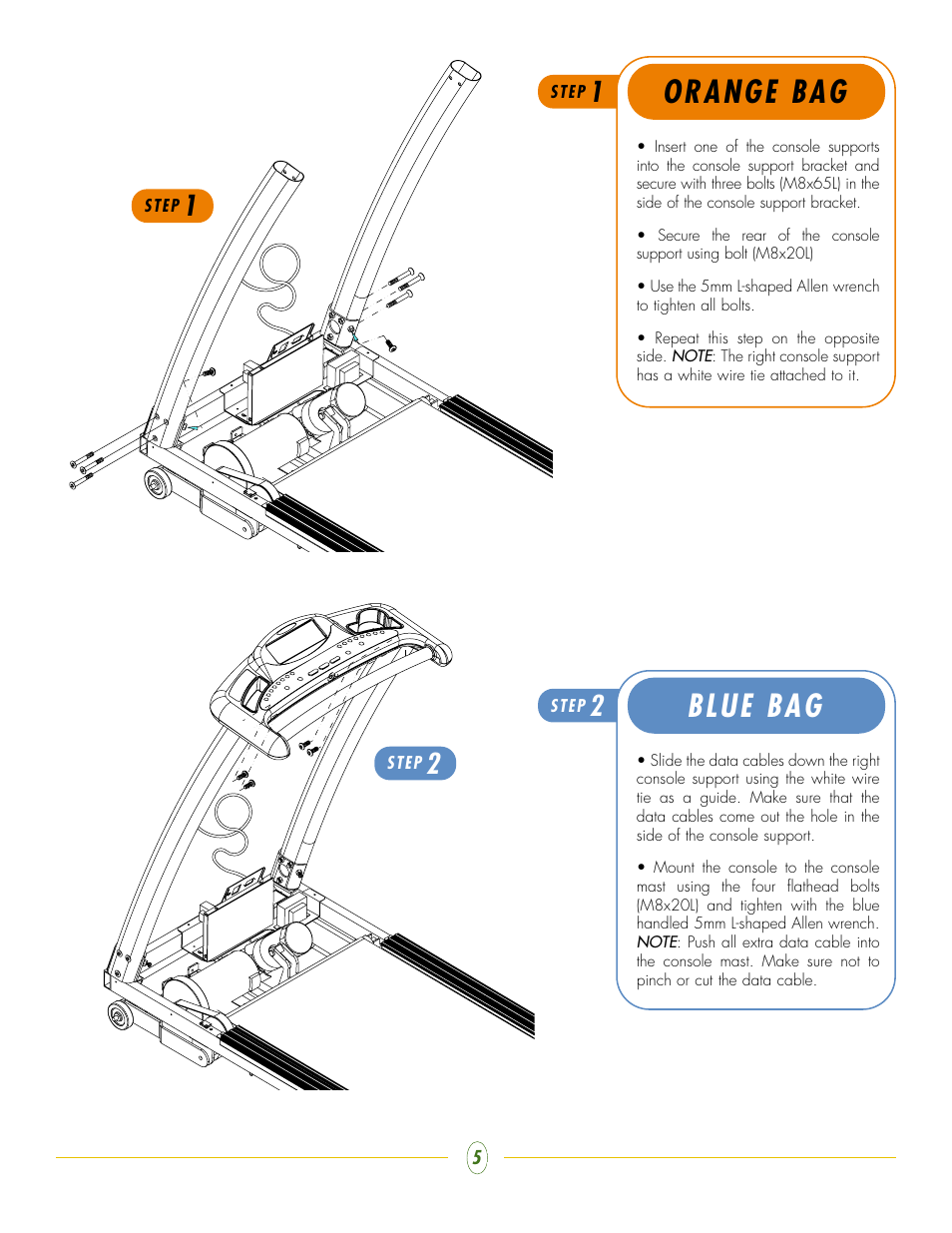 Orange bag, Blue bag | Vision Fitness T9000 User Manual | Page 5 / 7
