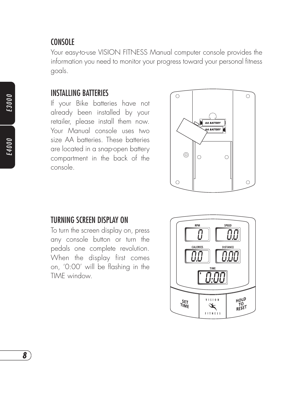 Vision Fitness E4000 User Manual | Page 12 / 60