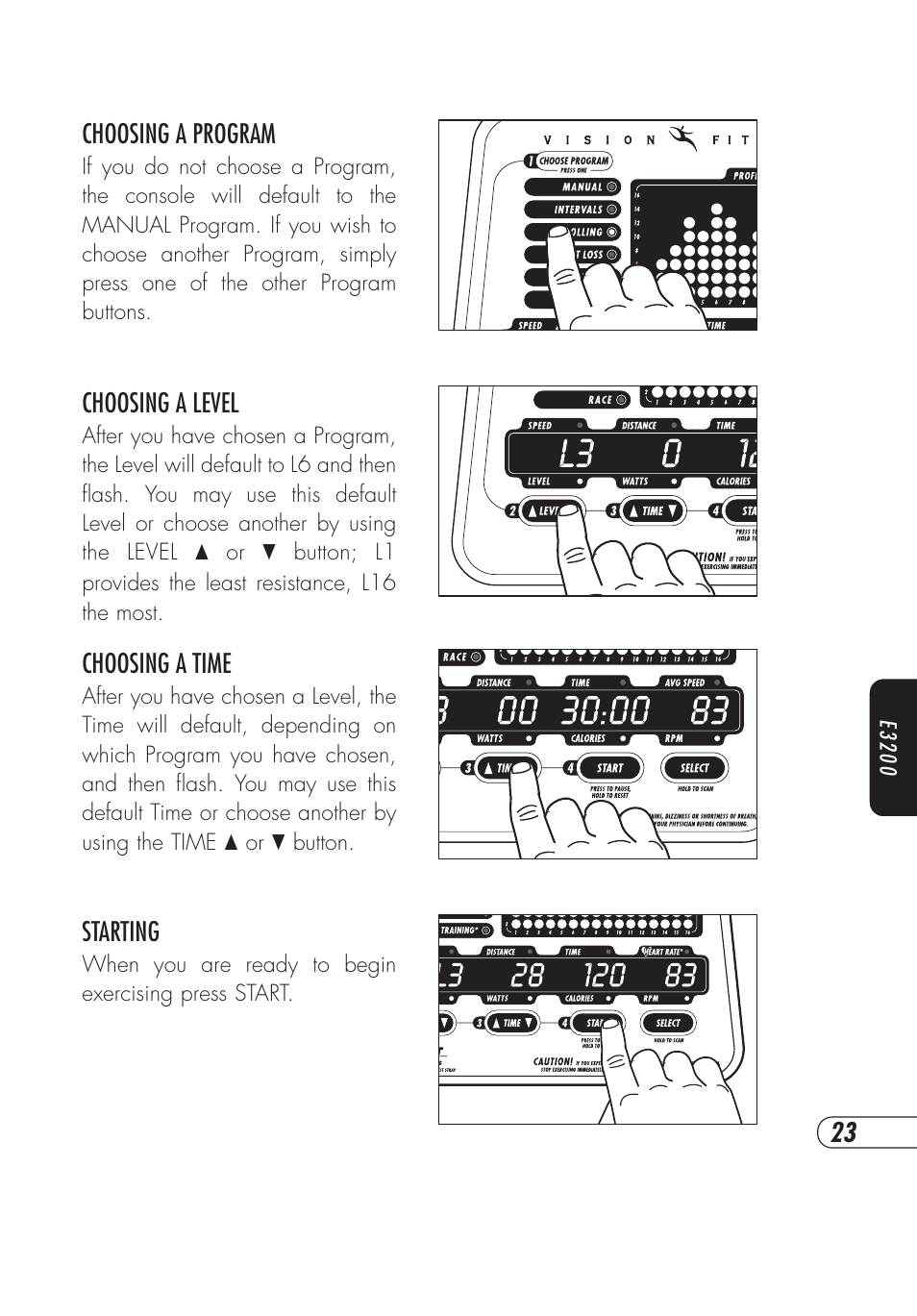 Vision Fitness E4000 User Manual | Page 27 / 60