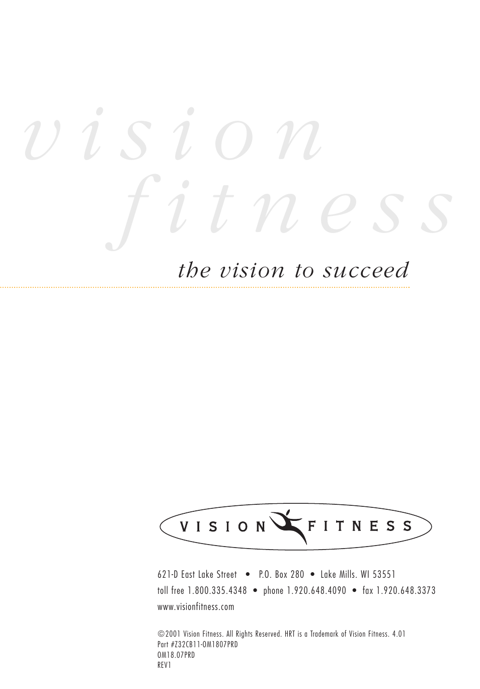 Vision Fitness E4000 User Manual | Page 60 / 60