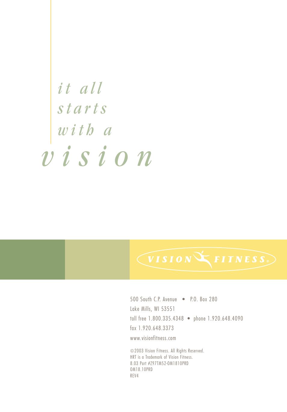 Vision Fitness t9700hrt User Manual | Page 72 / 72