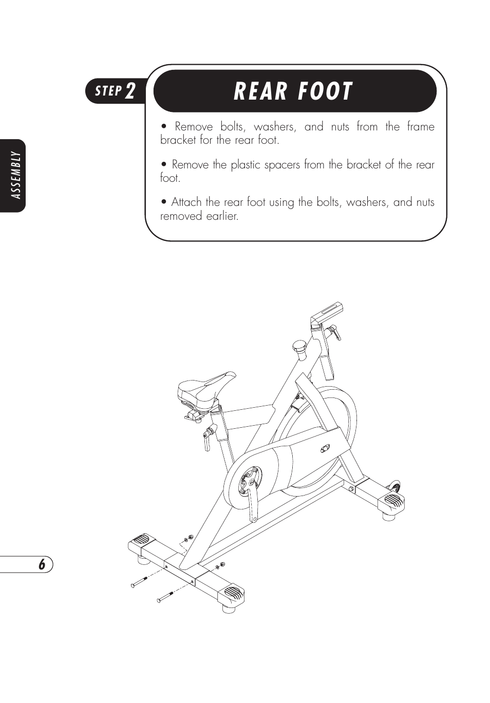 Rear foot | Vision Fitness ES700 User Manual | Page 10 / 36