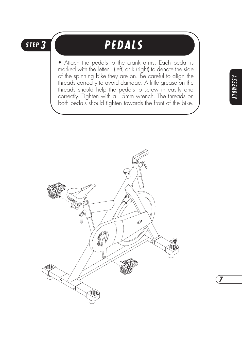 Pedals | Vision Fitness ES700 User Manual | Page 11 / 36