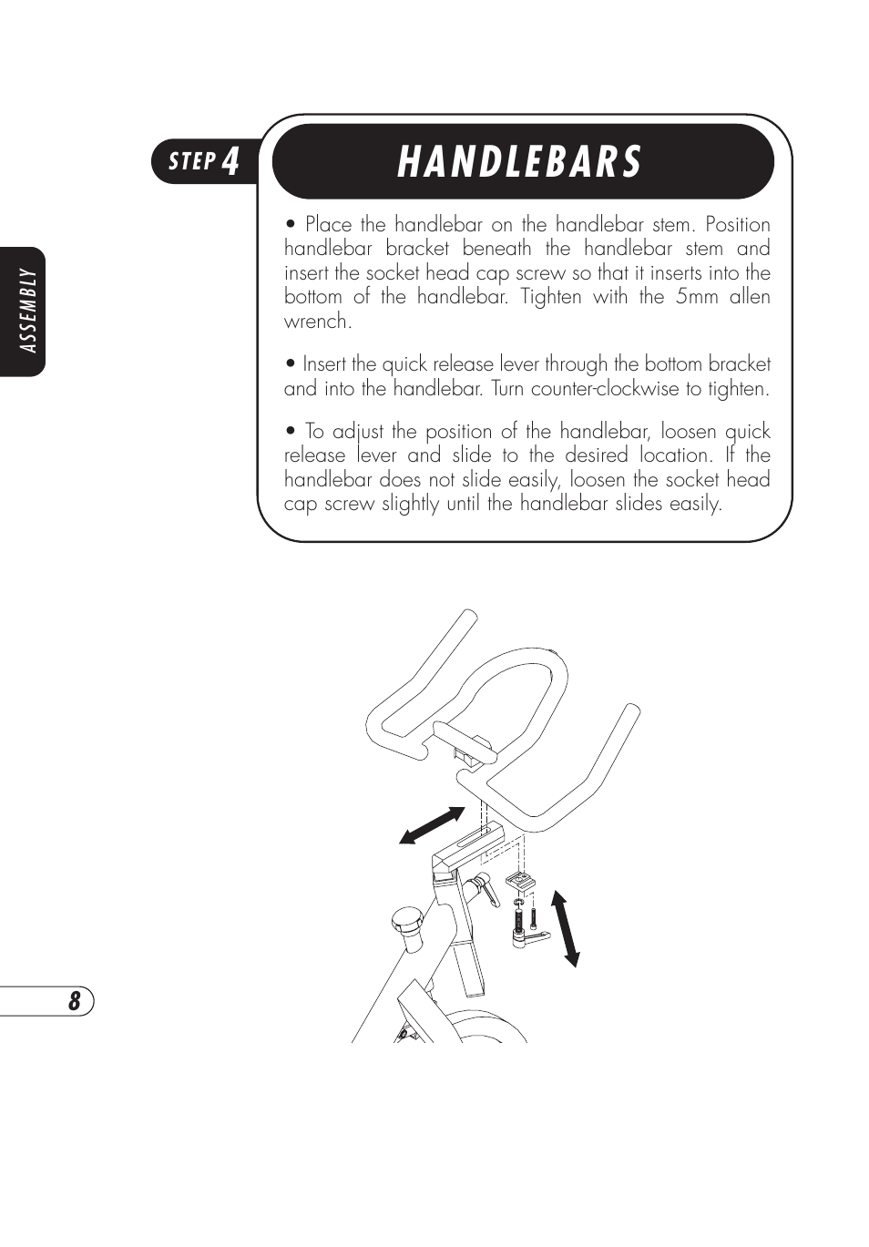 Handlebars | Vision Fitness ES700 User Manual | Page 12 / 36