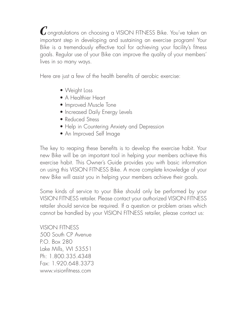 Vision Fitness ES700 User Manual | Page 4 / 36