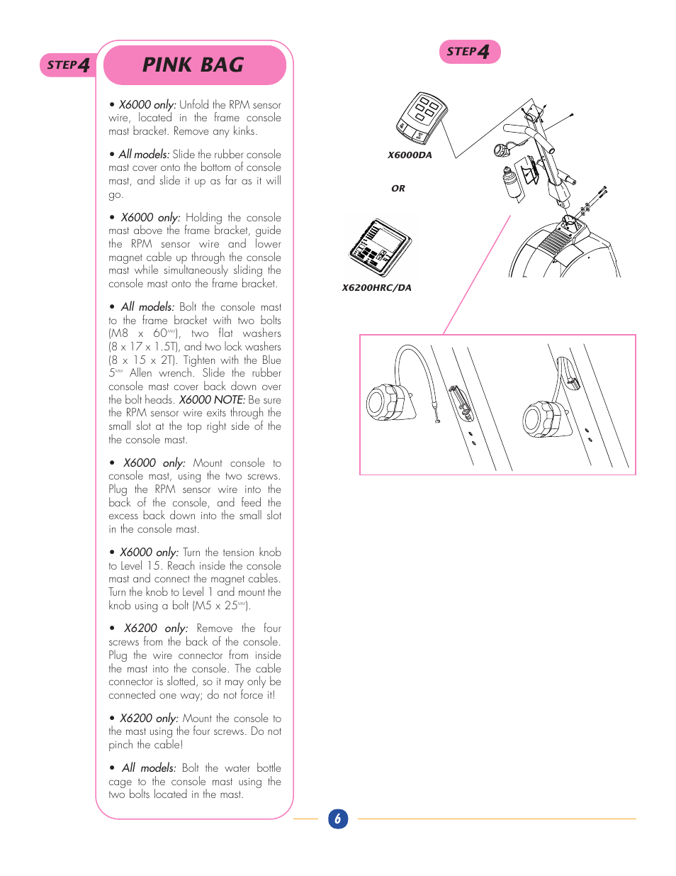 Pink bag 4 | Vision Fitness X6200HRC/DA User Manual | Page 6 / 7