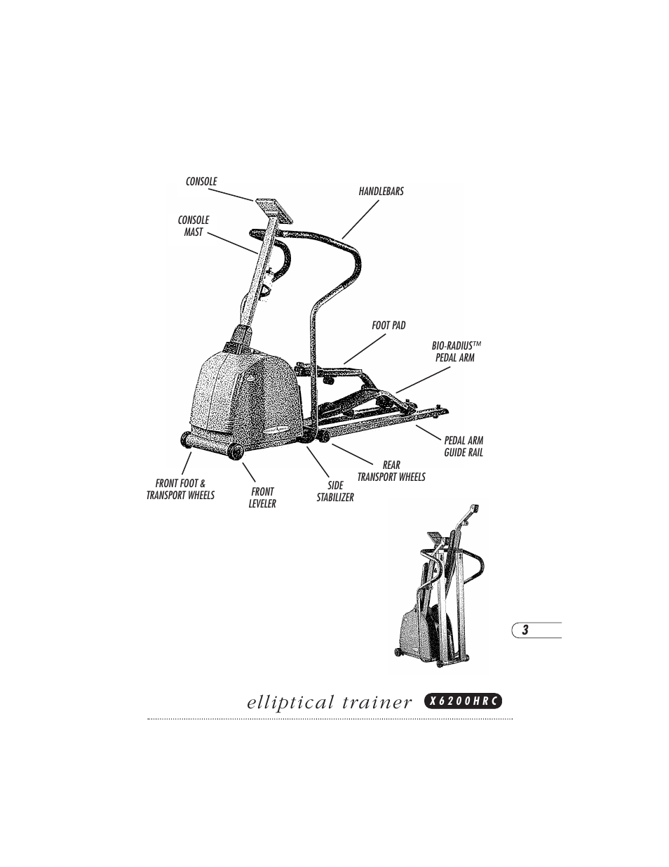 Elliptical trainer | Vision Fitness X6000DA User Manual | Page 7 / 60