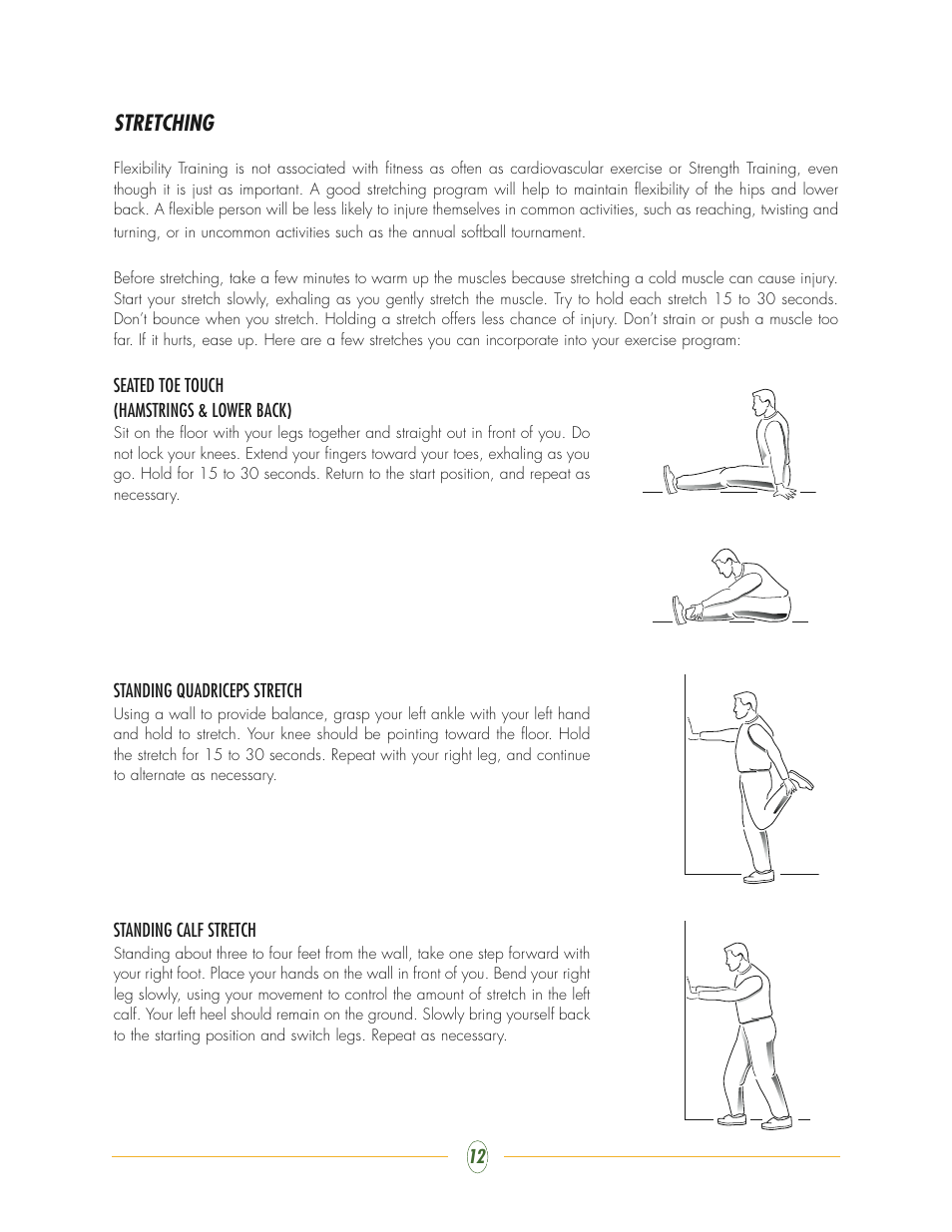 Stretching | Vision Fitness ST780 User Manual | Page 12 / 20