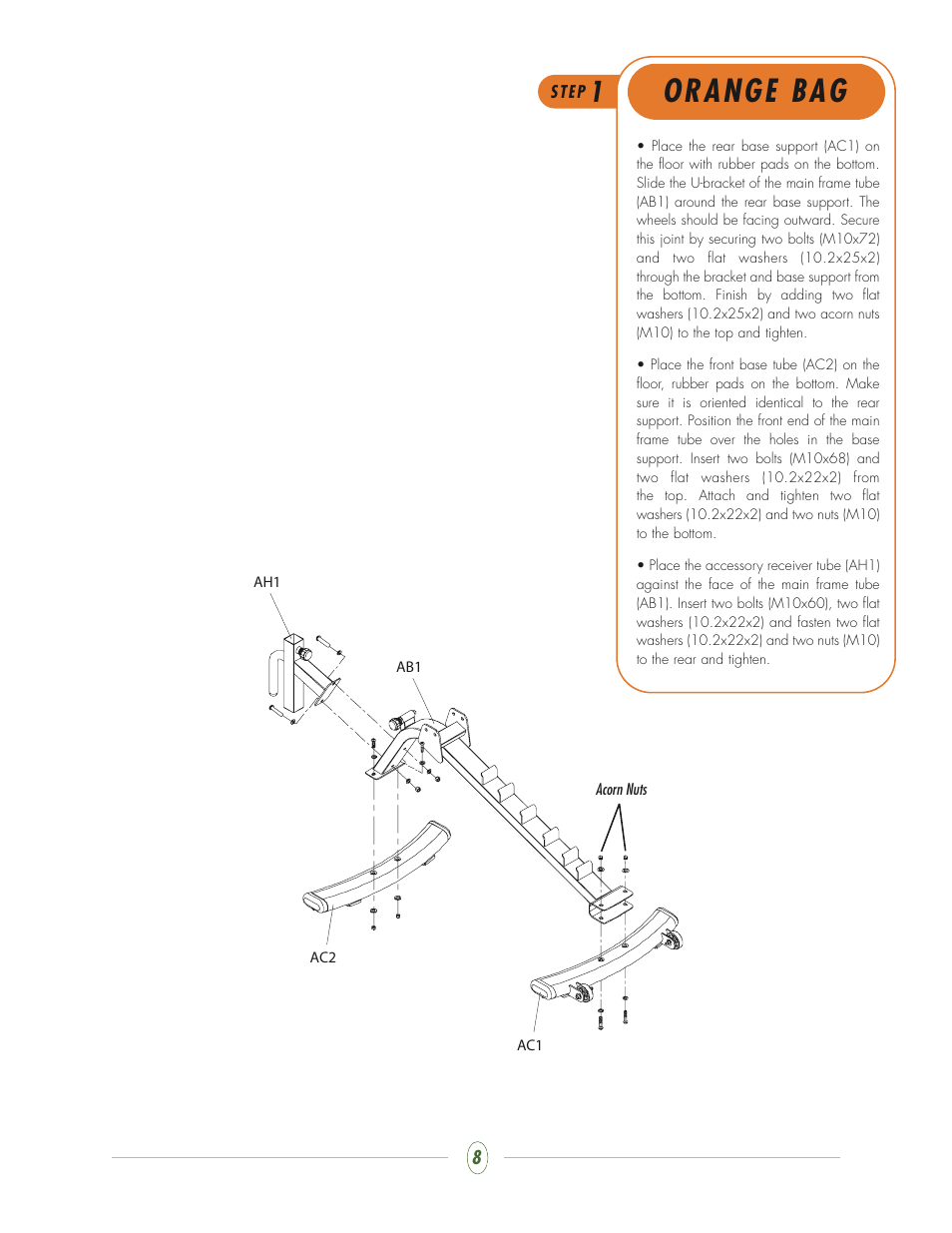 Orange bag | Vision Fitness ST780 User Manual | Page 8 / 20