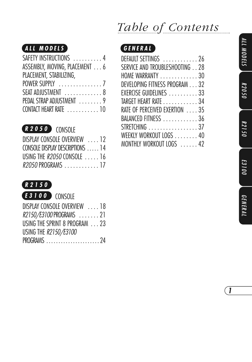 Vision Fitness Fitness Bike User Manual | Page 5 / 48