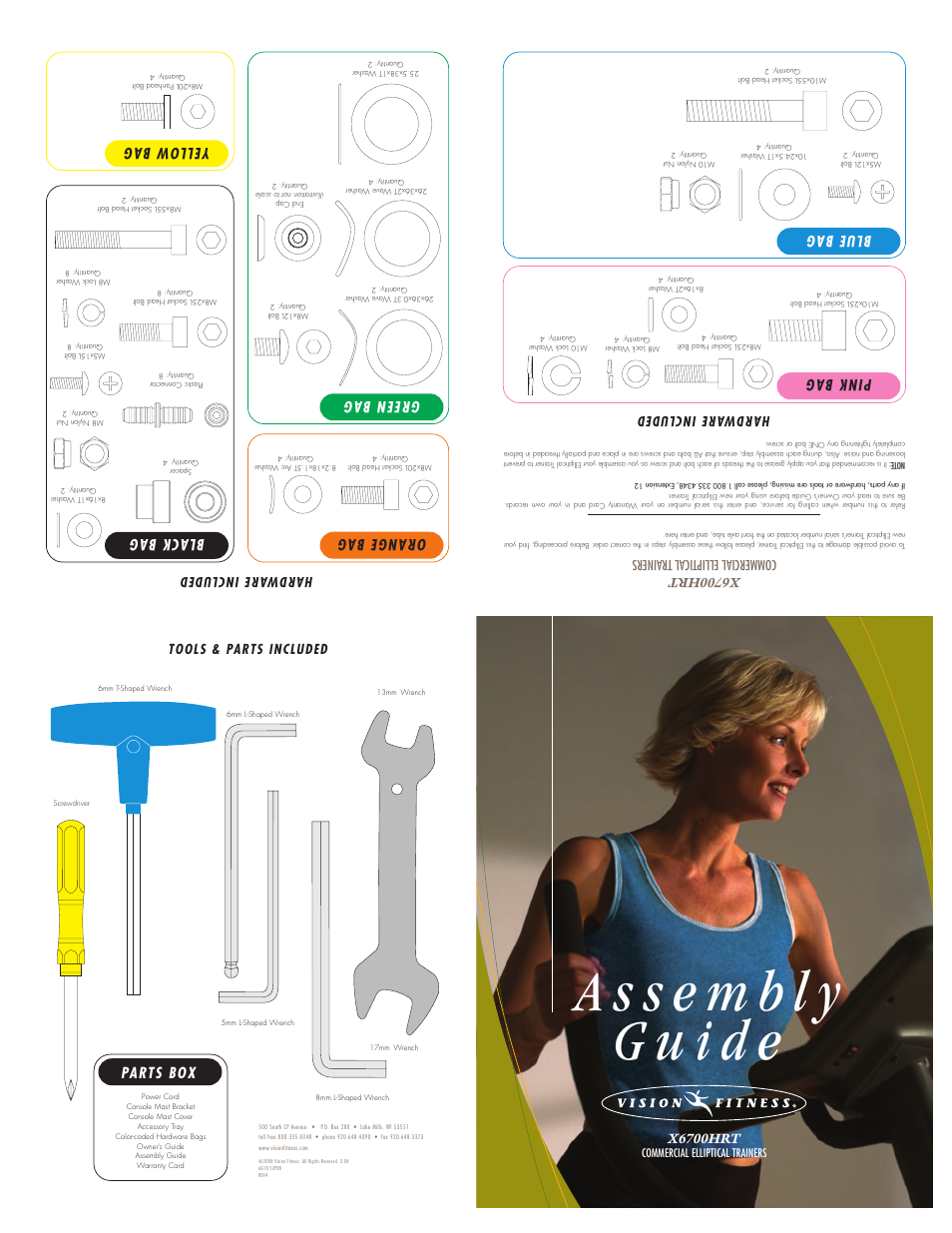 Vision Fitness X6700HRT User Manual | 3 pages