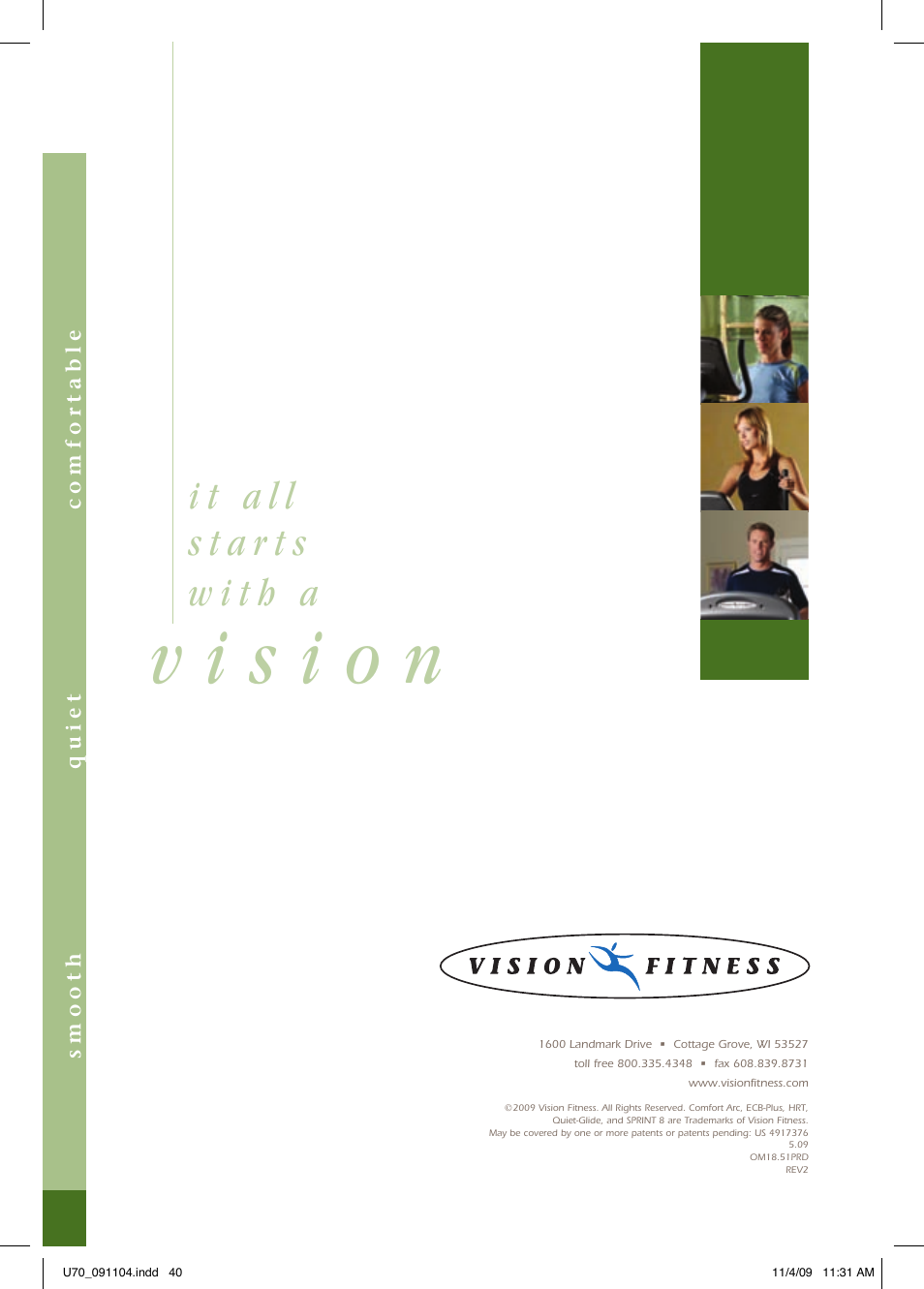 Vision Fitness U70 User Manual | Page 44 / 44