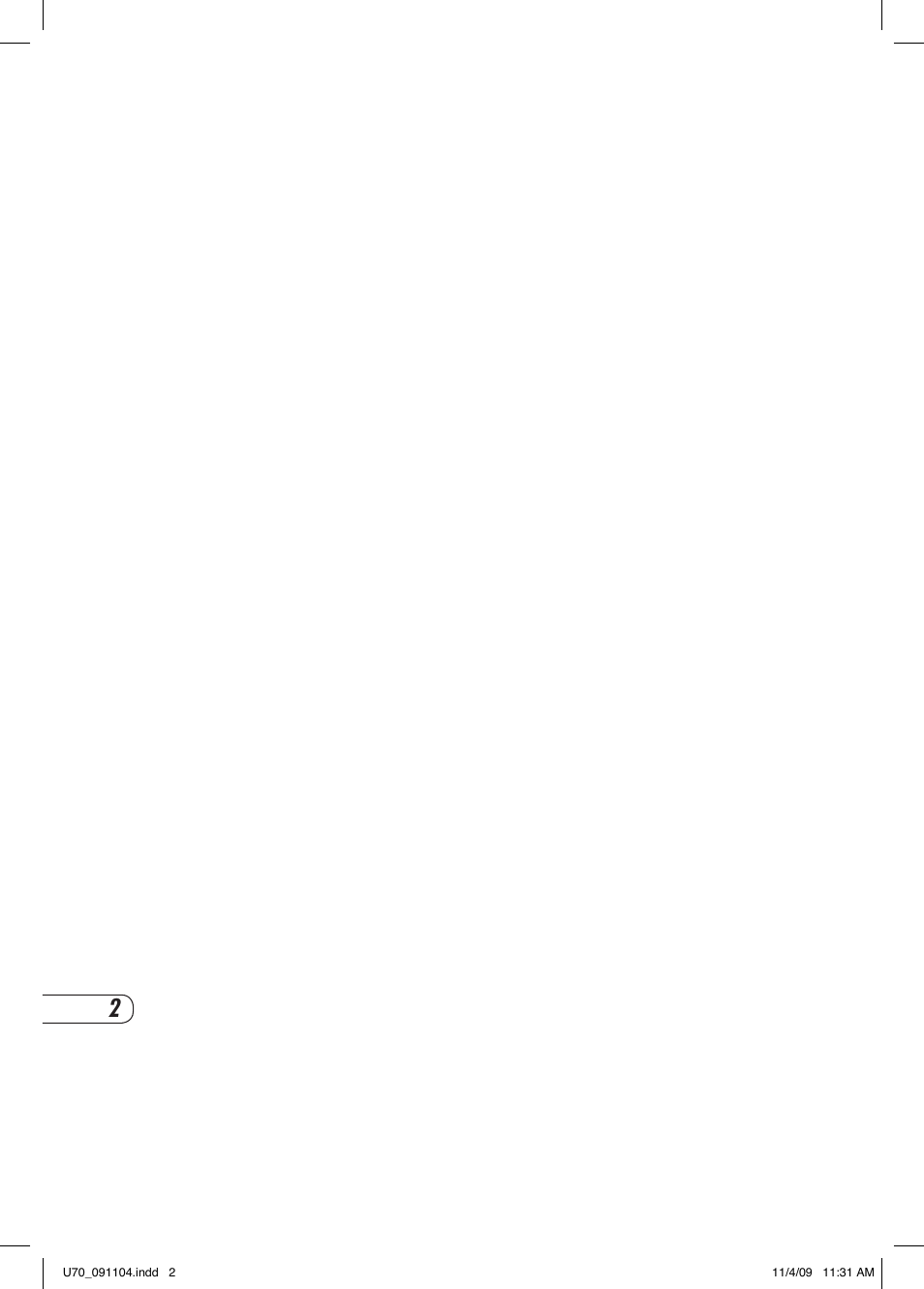 Vision Fitness U70 User Manual | Page 6 / 44