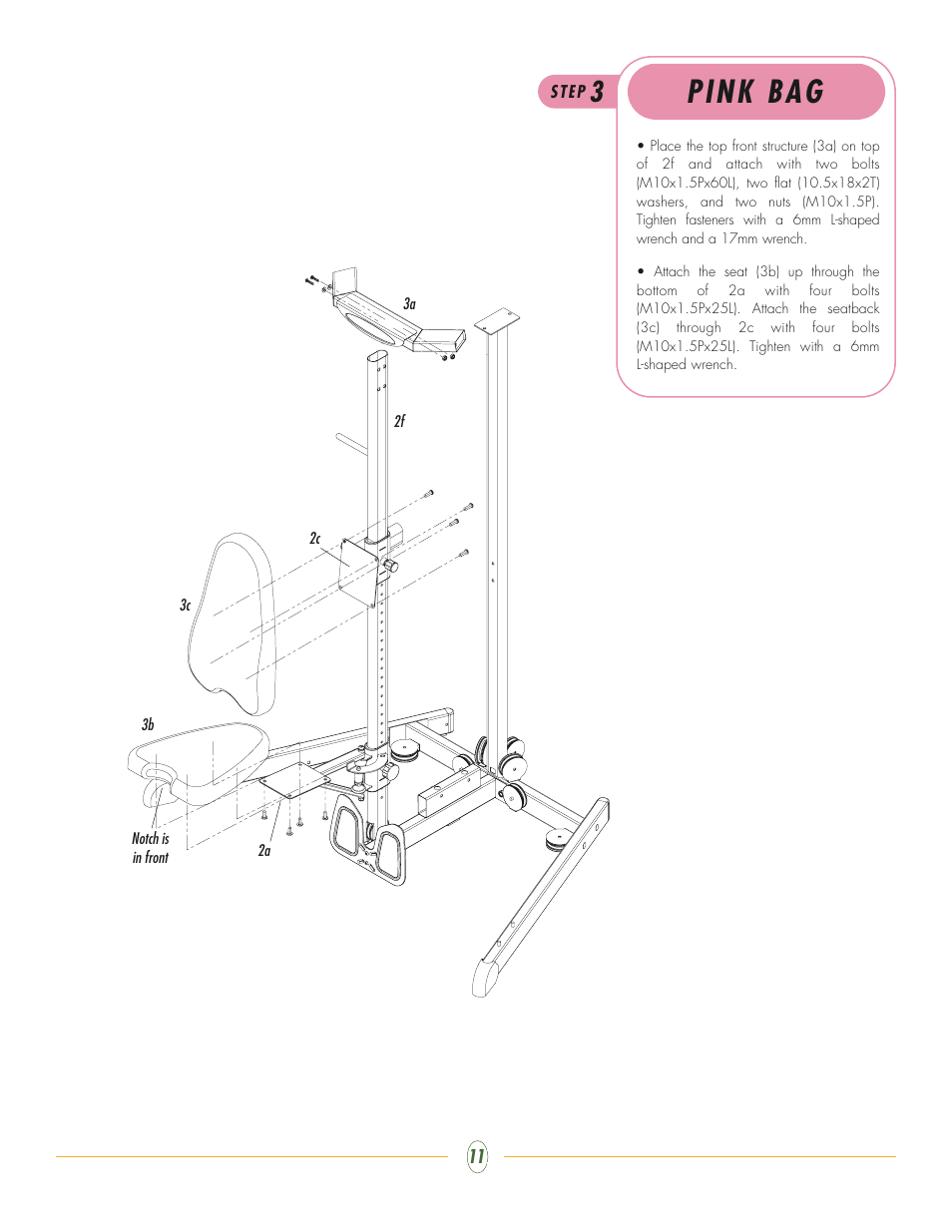 Pink bag | Vision Fitness ST200 User Manual | Page 11 / 20