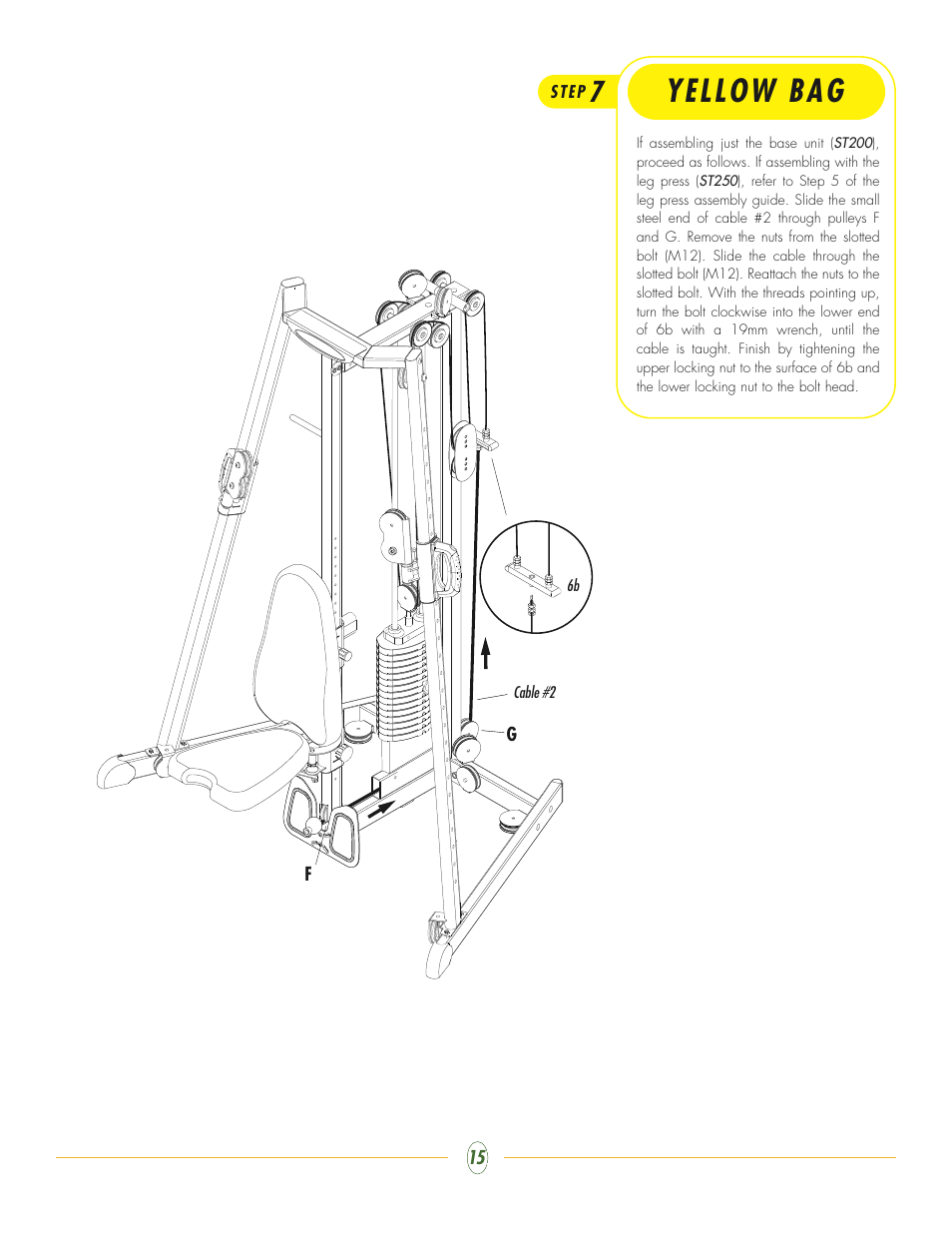 Yellow bag | Vision Fitness ST200 User Manual | Page 15 / 20