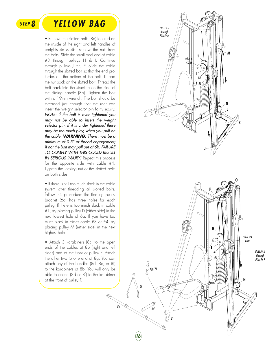 Yellow bag, Step | Vision Fitness ST200 User Manual | Page 16 / 20
