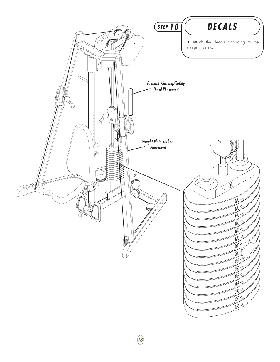Decals | Vision Fitness ST200 User Manual | Page 18 / 20
