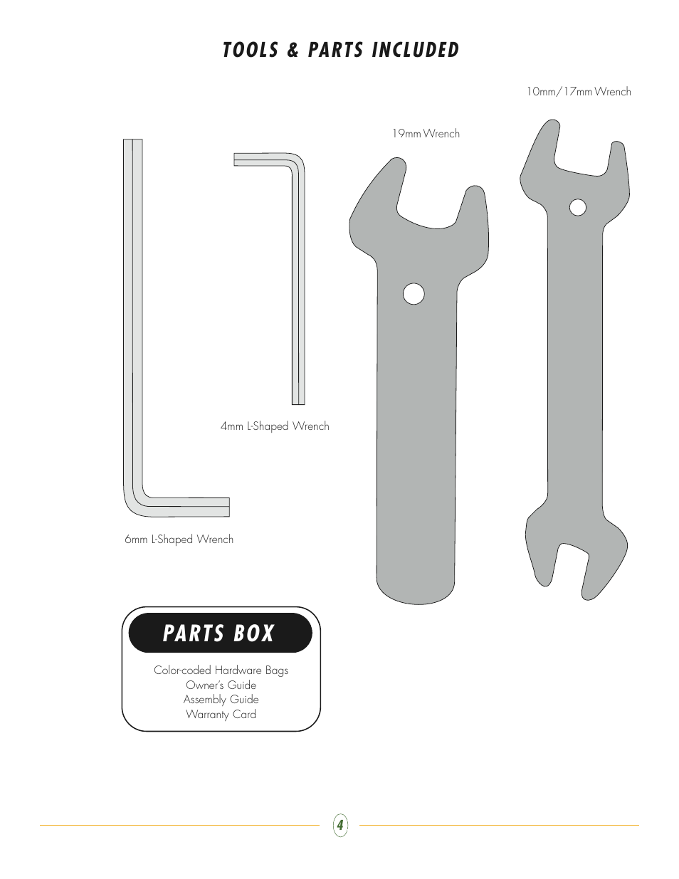 Parts box, Tools & parts included | Vision Fitness ST200 User Manual | Page 4 / 20