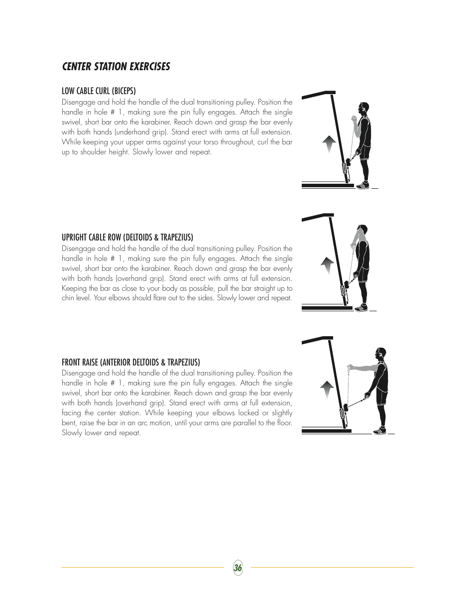 Center station exercises | Vision Fitness Multi-Station Gym ST710 User Manual | Page 36 / 48