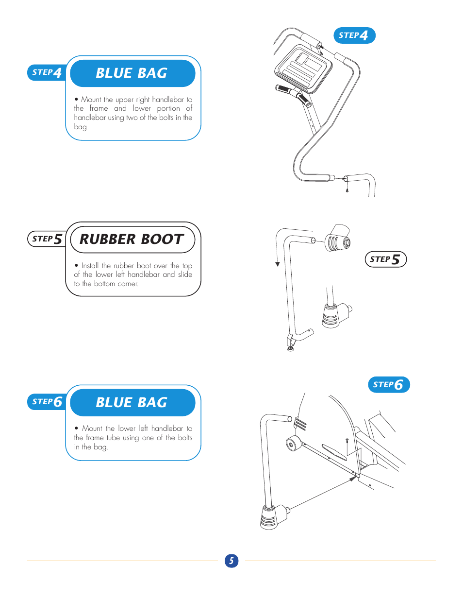 Blue bag 5, Rubber boot 5, Blue bag 6 | Vision Fitness X6600HR User Manual | Page 5 / 6