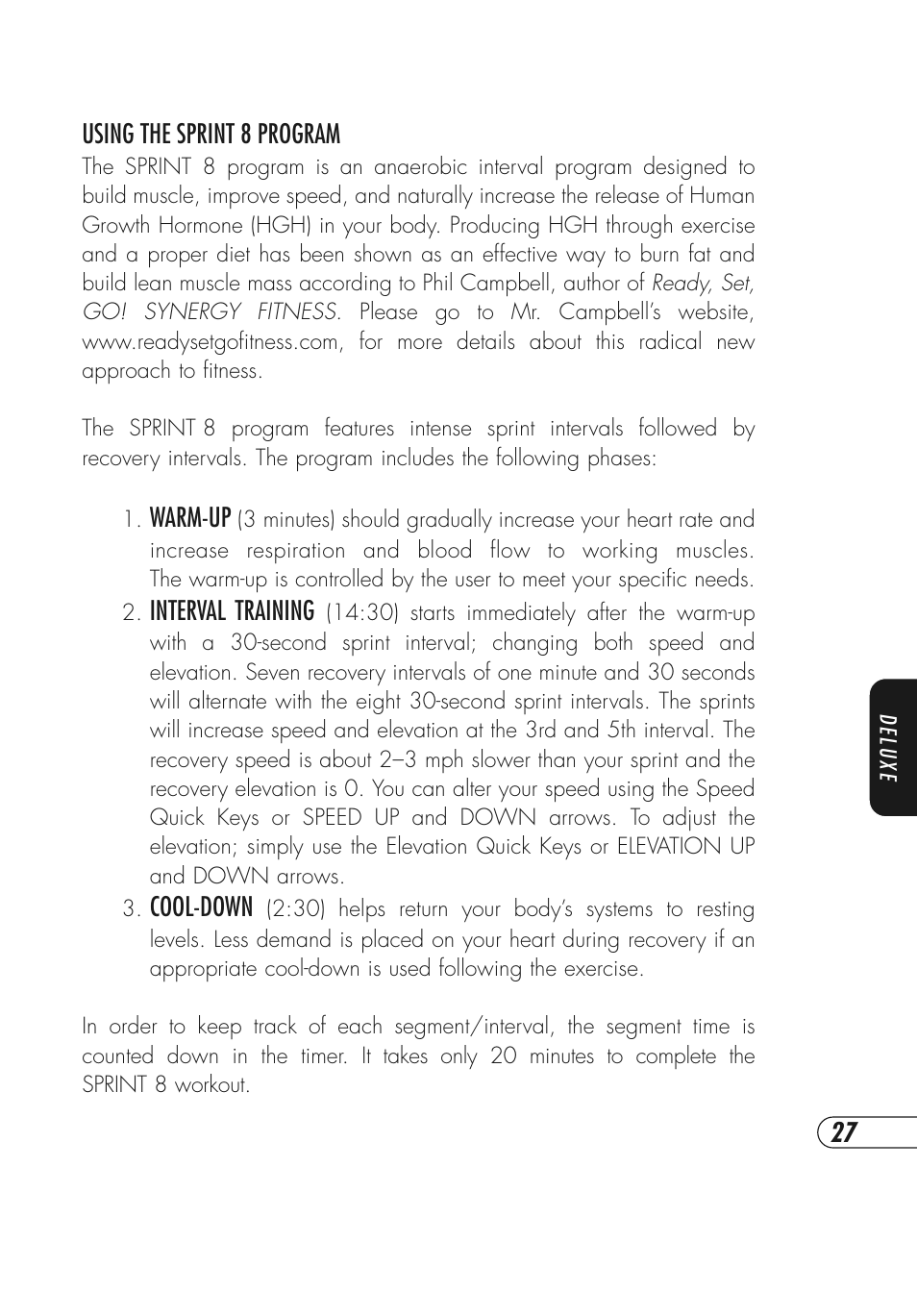 Vision Fitness Simple and Deluxe User Manual | Page 31 / 68