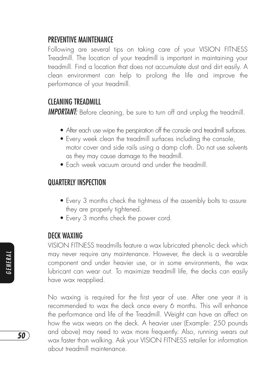 Vision Fitness Simple and Deluxe User Manual | Page 54 / 68
