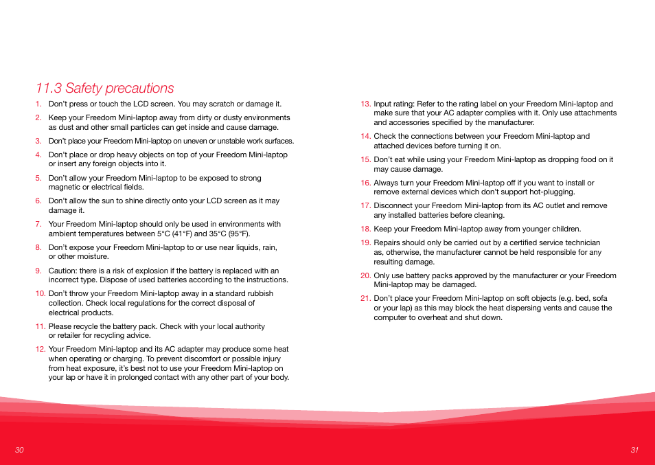 3 safety precautions | Virgin Mobile FREEDOM MINI-LAPTOP VMFNM0609 User Manual | Page 16 / 18