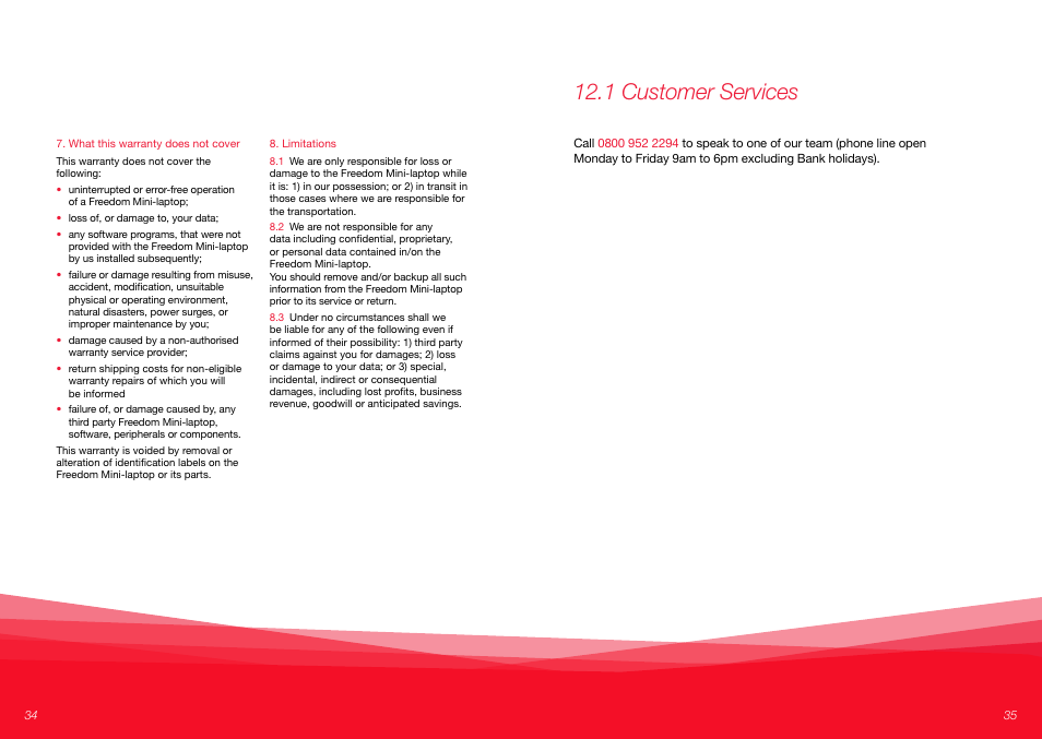 1 customer services | Virgin Mobile FREEDOM MINI-LAPTOP VMFNM0609 User Manual | Page 18 / 18