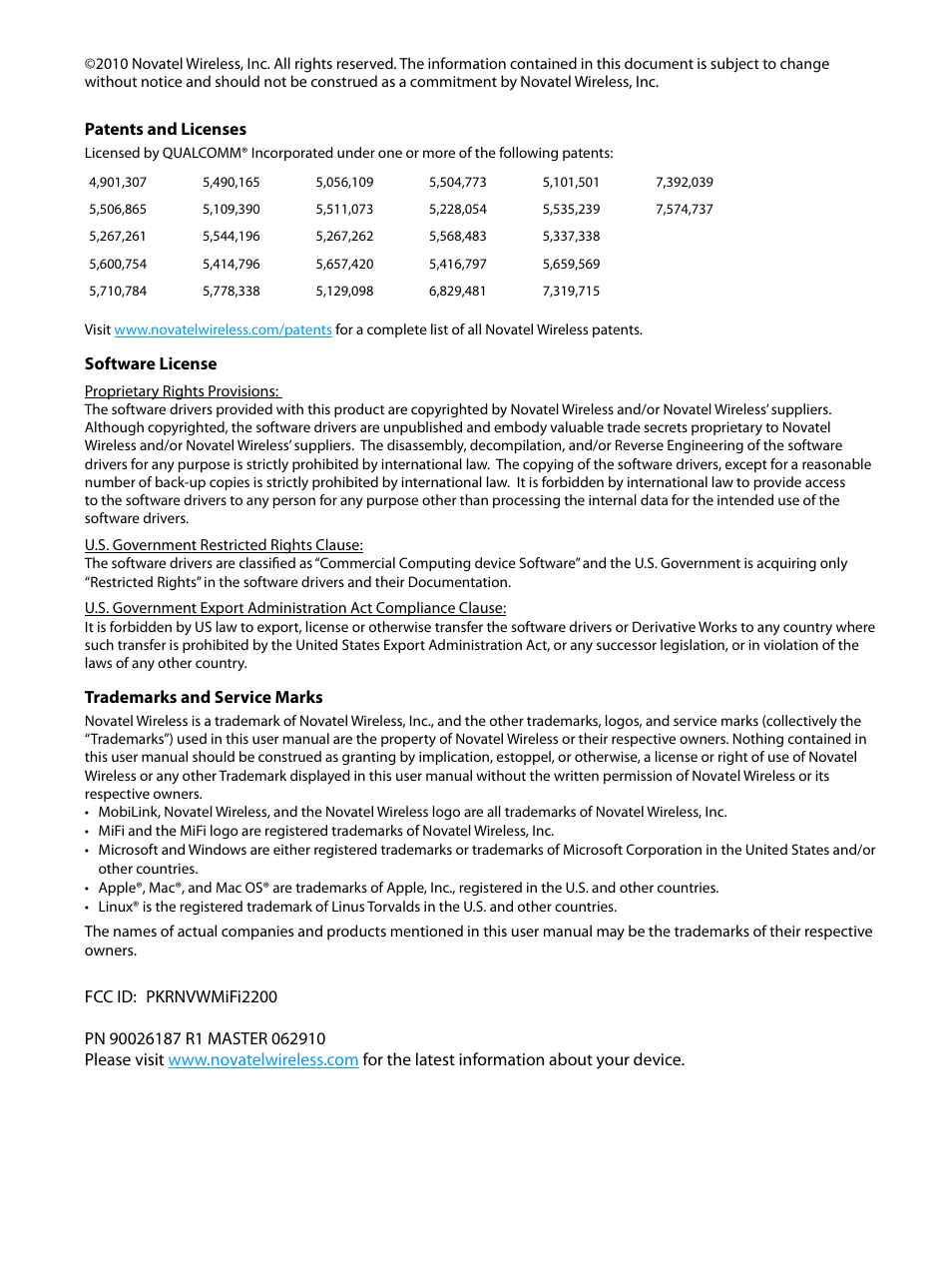 Virgin Mobile MIFI 2200 User Manual | Page 2 / 78