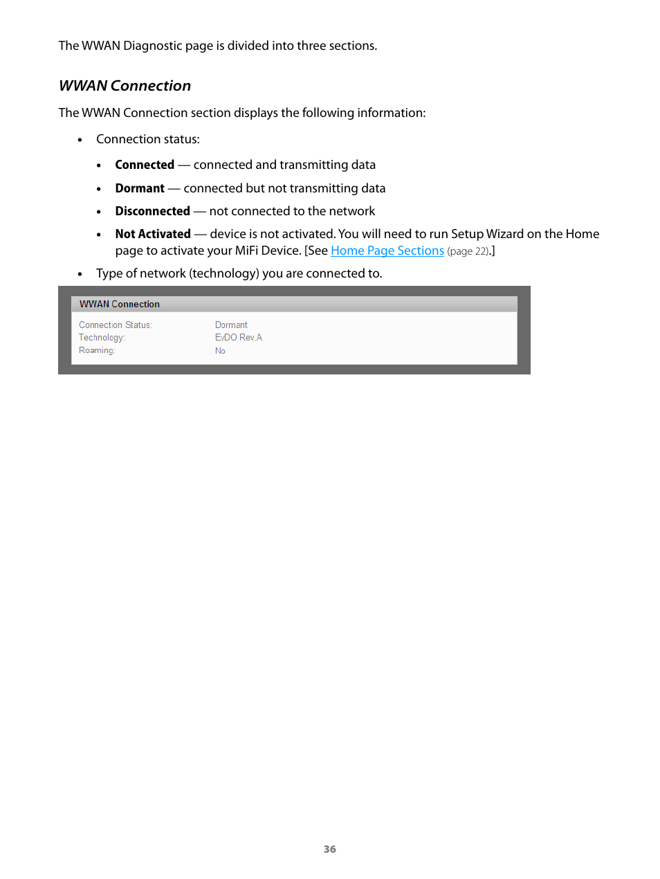 Wwan connection | Virgin Mobile MIFI 2200 User Manual | Page 37 / 78