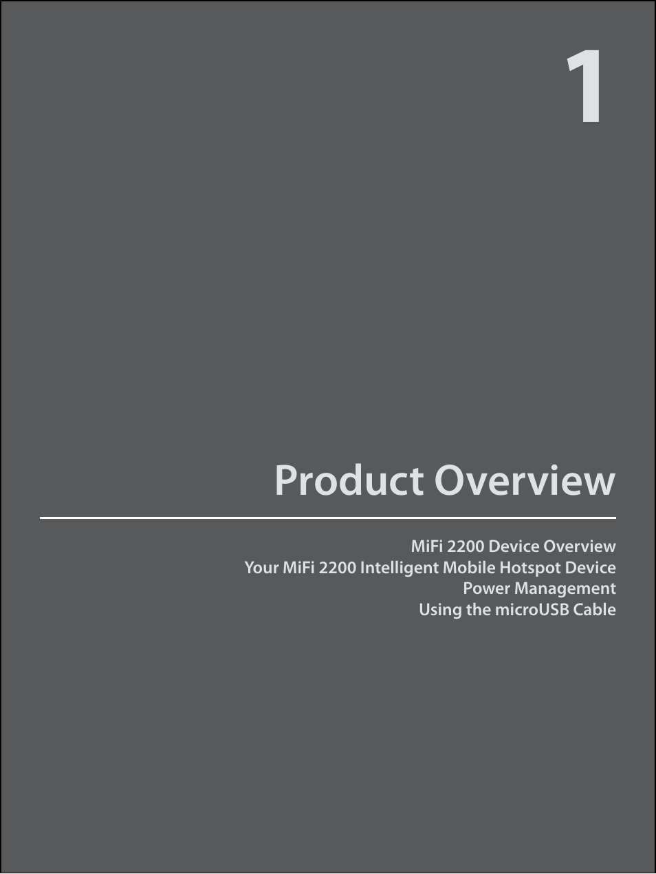 Product overview | Virgin Mobile MIFI 2200 User Manual | Page 5 / 78