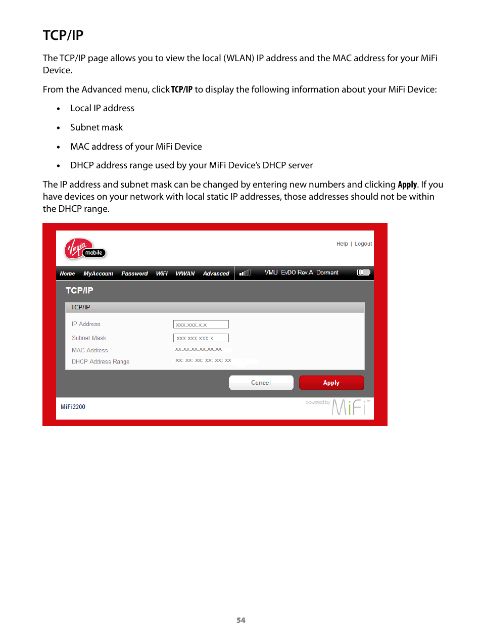 Tcp/ip | Virgin Mobile MIFI 2200 User Manual | Page 55 / 78