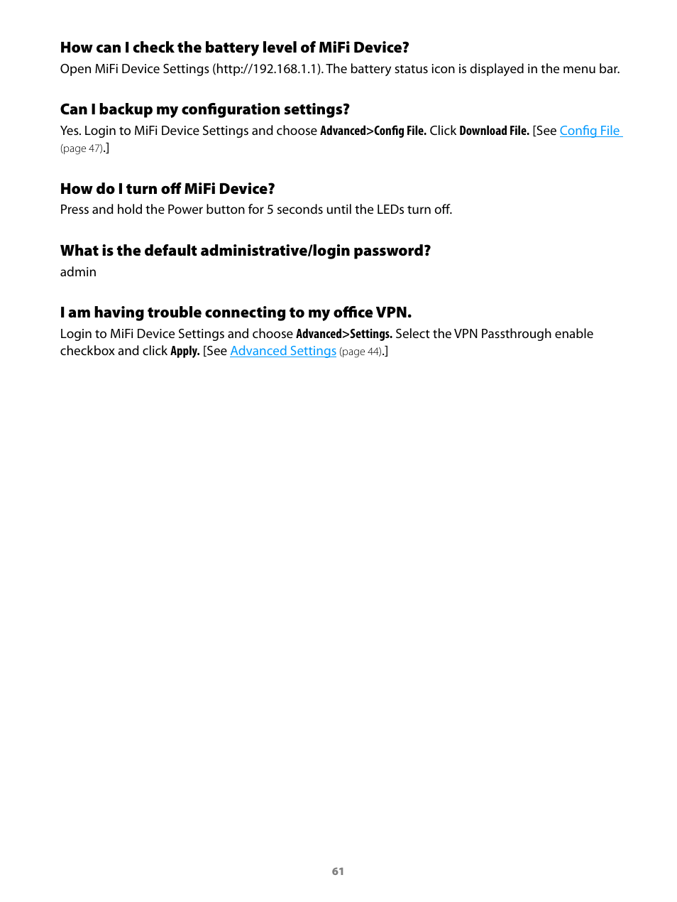 Virgin Mobile MIFI 2200 User Manual | Page 62 / 78