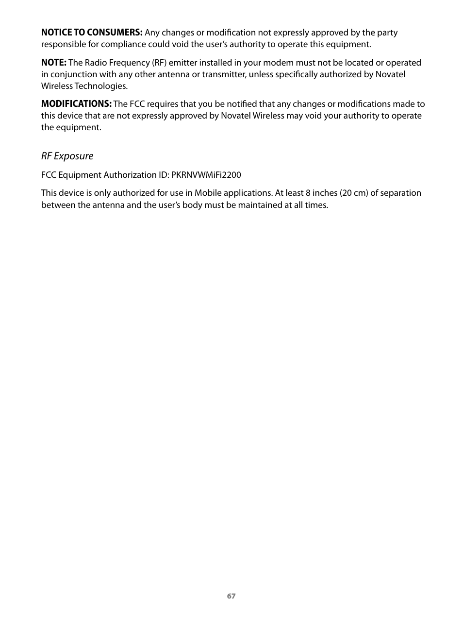 Virgin Mobile MIFI 2200 User Manual | Page 68 / 78