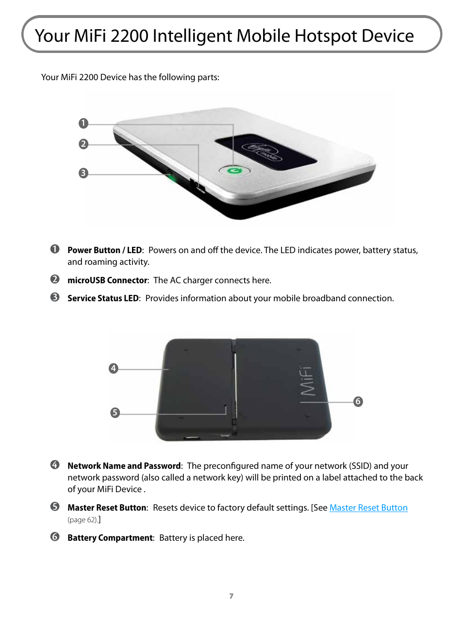 Your mifi 2200 intelligent mobile hotspot device | Virgin Mobile MIFI 2200 User Manual | Page 8 / 78