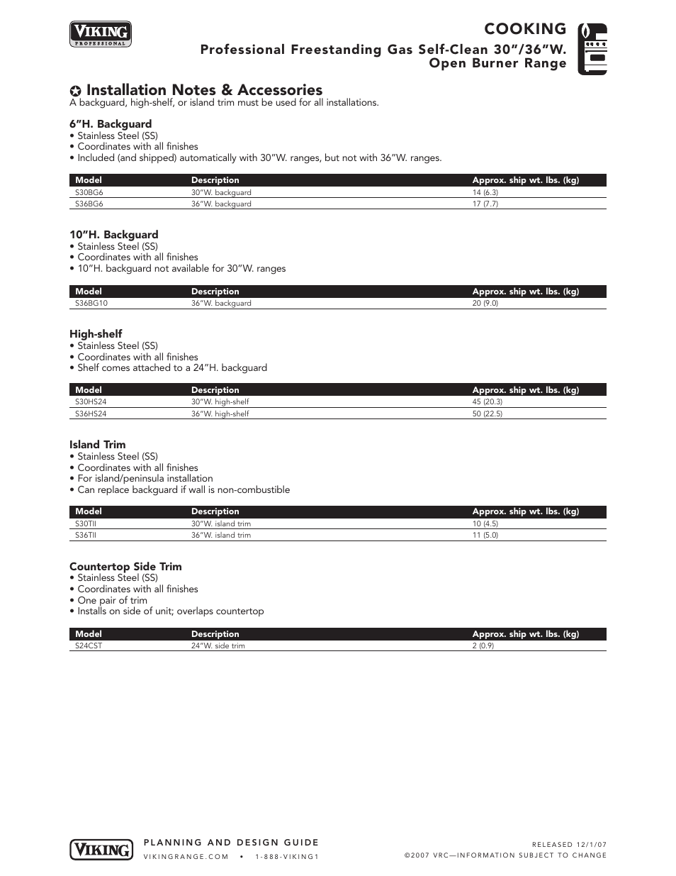 Cooking | Viking VGSC388-4G User Manual | Page 5 / 6