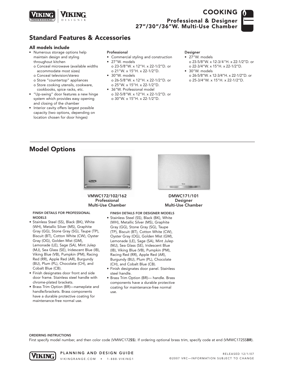 Viking DMWC171 User Manual | 4 pages