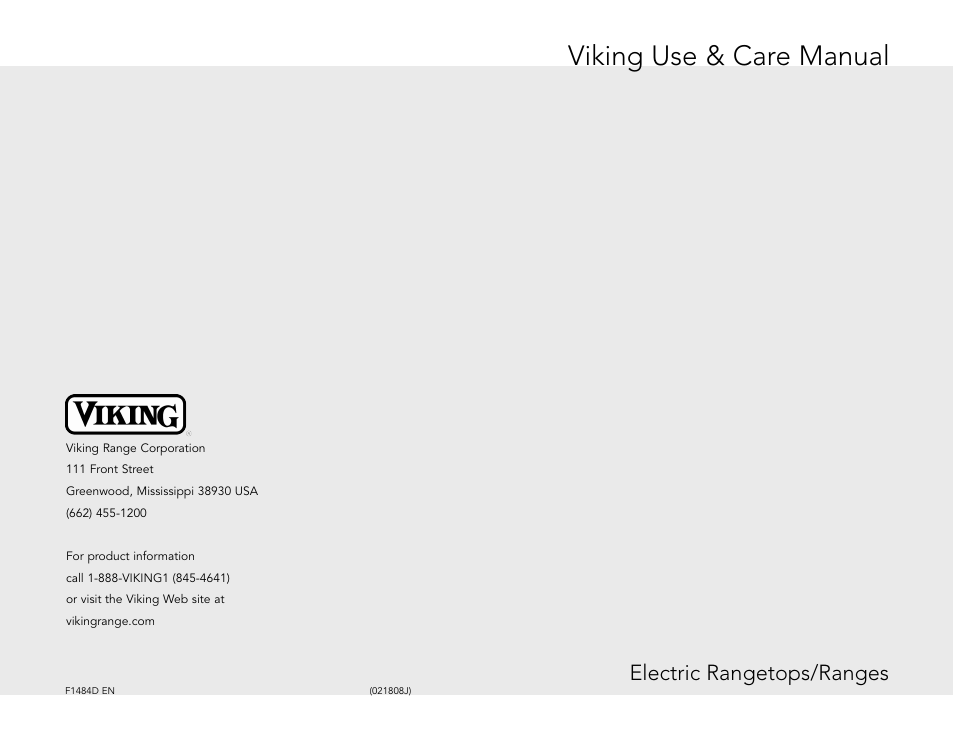 Viking F1484D User Manual | 18 pages