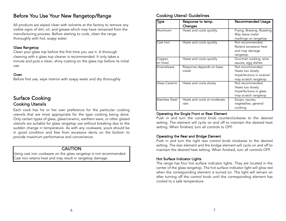 Surface cooking, Before you use your new rangetop/range | Viking F1484D User Manual | Page 4 / 18