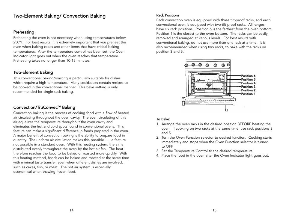 Two-element baking/ convection baking | Viking F1484D User Manual | Page 8 / 18