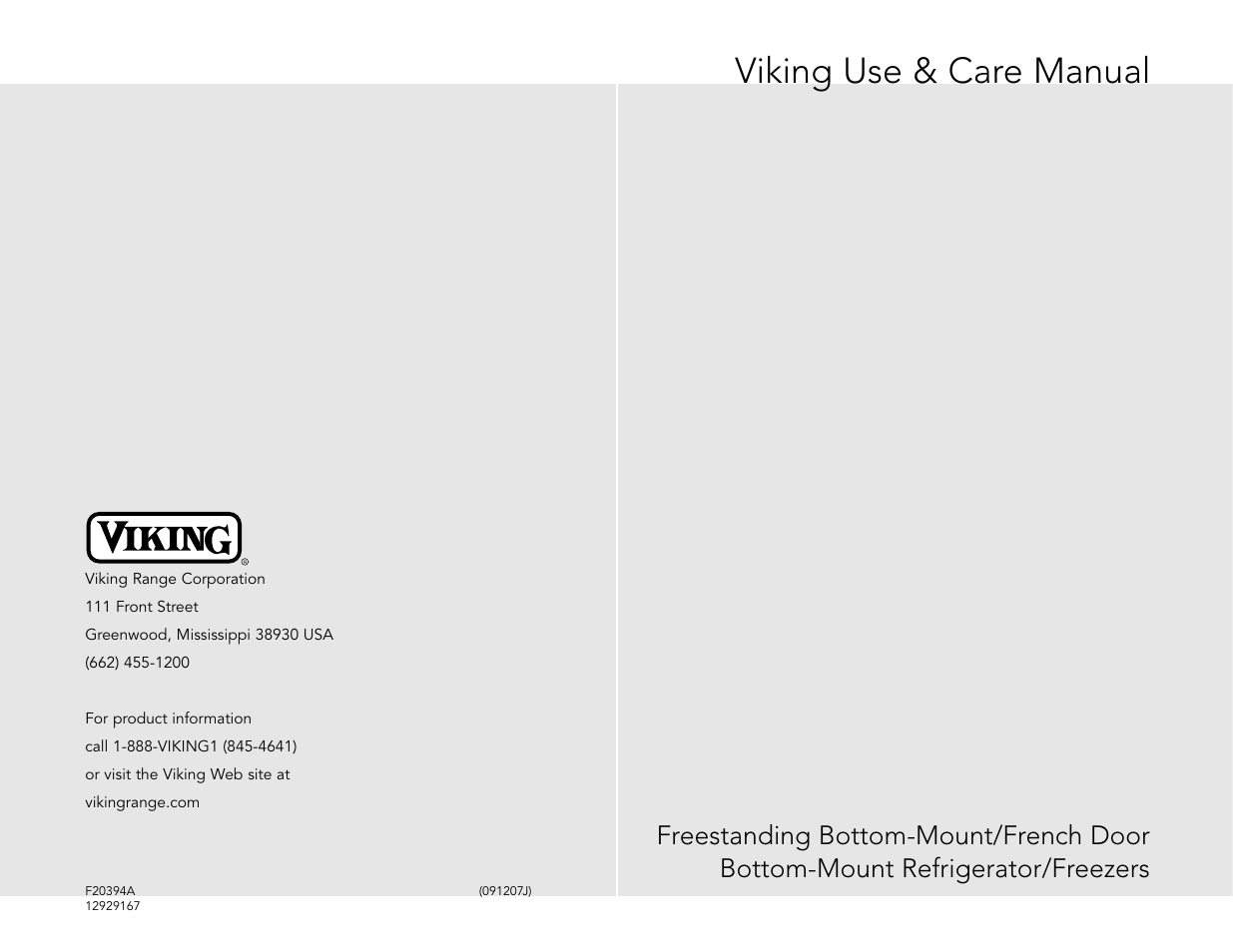 Viking F20394 User Manual | 18 pages