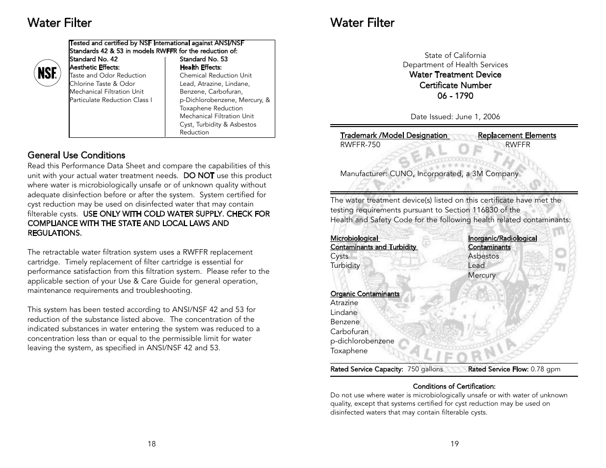 Water filter | Viking F20394 User Manual | Page 10 / 18