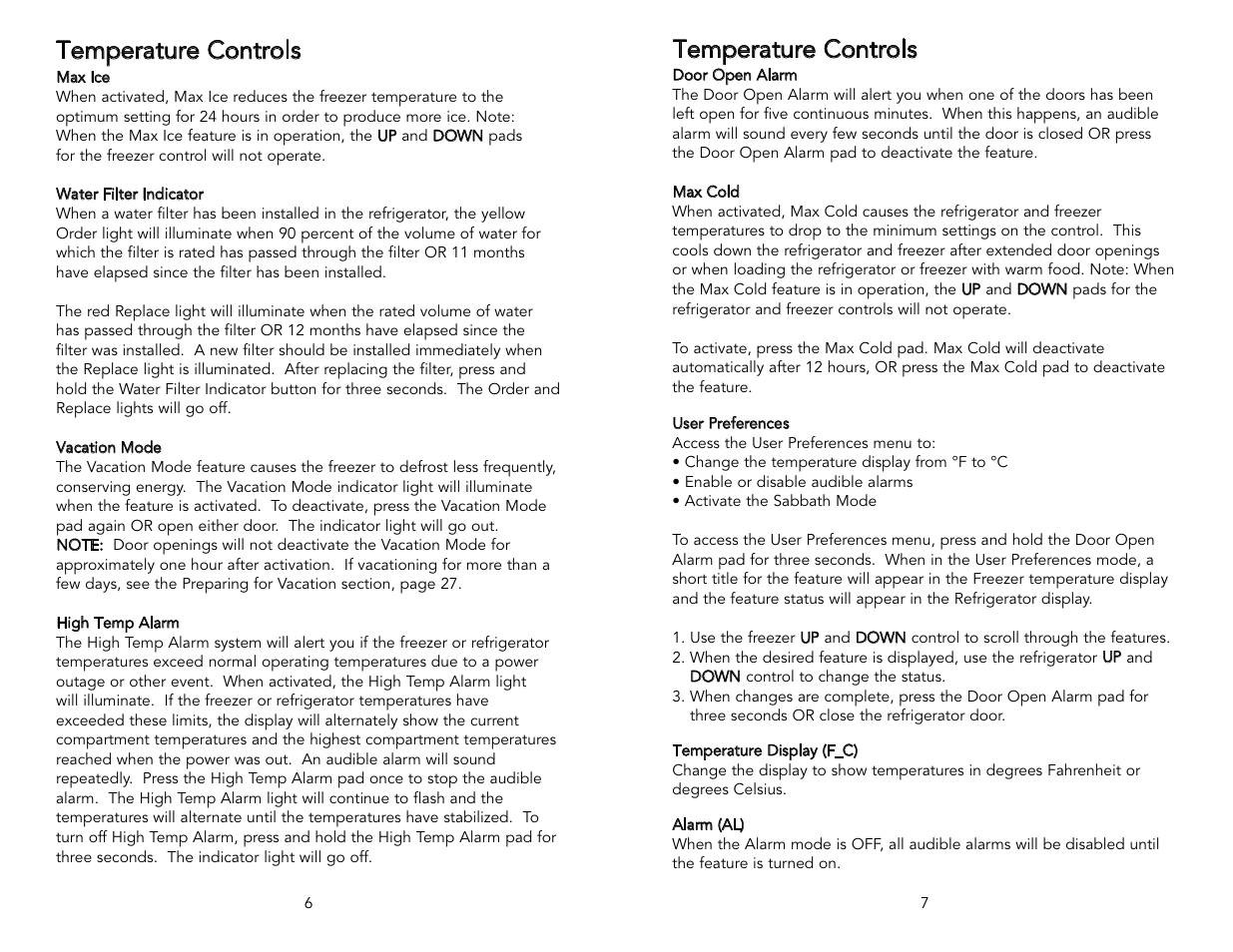 Temperature controls | Viking F20394 User Manual | Page 4 / 18