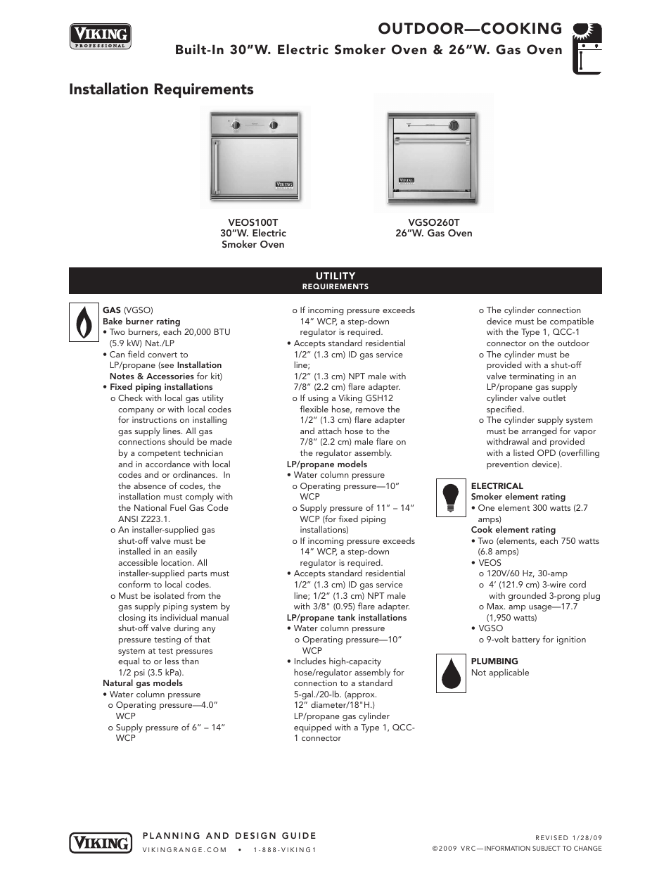 Outdoor—cooking, Installation requirements | Viking OUTDOOR-COOKING VGBQ3002T1NSS User Manual | Page 49 / 125