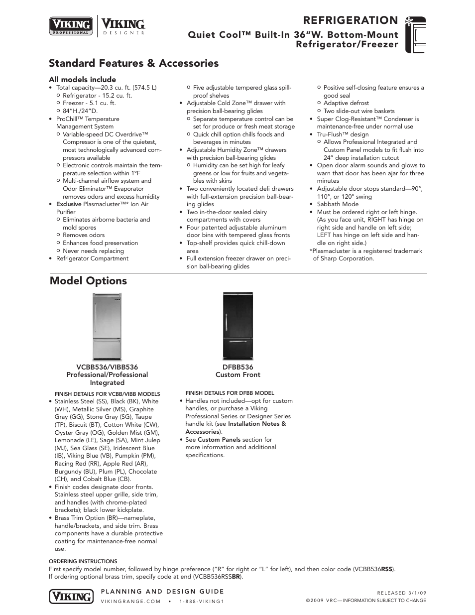 Viking VCBB536 User Manual | 9 pages